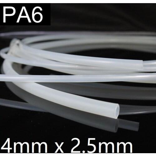 PA6 Nylon Tube OD 4mm x 2.5mm ID Oil Pipe High Pneumatic Parts Pressure 2.0MPa Air Compressor Water Hose Hard Translucent Black
