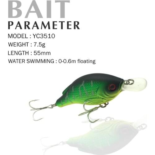 Fishing Lure 55mm/7.5g 0-0.6m Floating Shad VIB Hard Bait Assorted Different Colors high-carbon steel Hooks