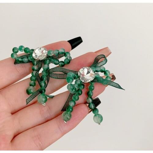 Green Crystal Drop Earrings Classic Dangle Earrings For Women Trendy Bridal Leaf Zircon Wedding Earrings