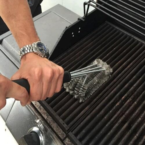 2021 Steel BBQ Brush Grill and Scraper BBQ Cleaner Brush Perfect Tools Grill Cleaning Brush Ideal Barbecue Accessories