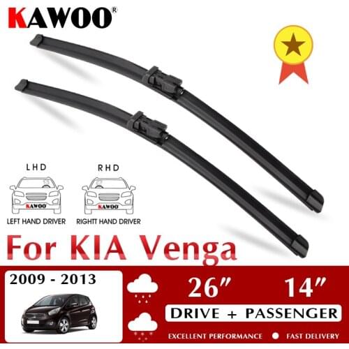 KAWOO Wiper Front Car Wiper Blades For KIA Venga 2009-2013 Windshield Windscreen Front Window Accessories 26"+14" LHD RHD