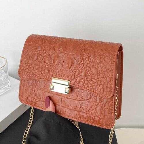 Crocodile Crossbody Bag For Women Shoulder Bag Brand Designer Women Bags Luxury Female Solid Alligator Pattern Chain Handbag