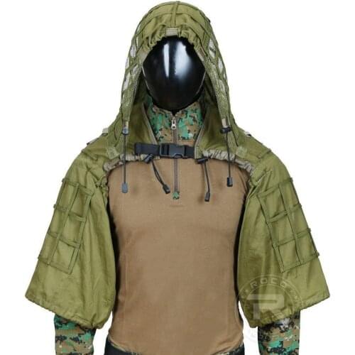 TACTICAL Military Sniper Ghillie Viper Hood Combat Ghillie Suit Foundation Custom Ghillie Hood Jacket Camouflage Woodland