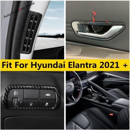 Yimaautotrims Pillar A Air AC Outlet Vent / Head Lights Lamps Button / Handle Bowl / Gear Shift Panel For Hyundai Elantra 2021