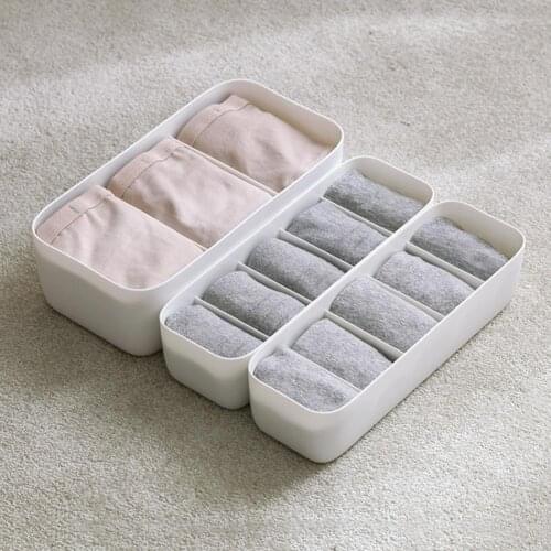 3/5 Grids Women Men Socks Bra Underwear Storage Box Wardrobe Storage Box Basket Organizer Plastic Container Accessories Tools