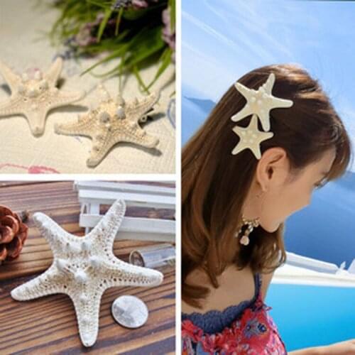 Handmade Natural starfish French hair hairpin ladys fashion hair clip barrette ornament jewelry Sizes Randomly Choosed