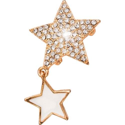 2019 New fashion Crystal jewelry broches flor para as mulheres Pin Rhinestone Five star shiny Brooches for Women collar Brosche