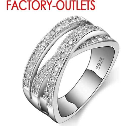 New Fashion Jewelry 925 Sterling Silver Trendy Bridal Set Cubic Zirconia Pave Setting Cross Design Women Girls Party Engagement