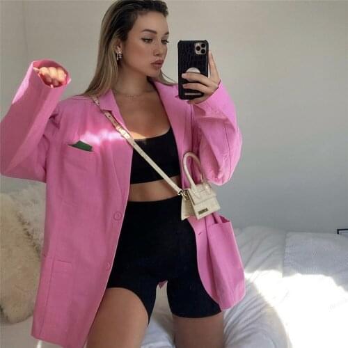 Spring Summer Female Outerwear Pure Cotton Loose Women Suit Jacket Elegant Chic Single-breasted Women Blazer Femme