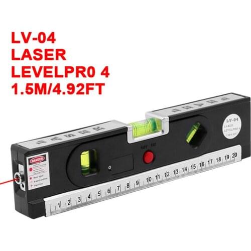 1Pcs Laser Level Horizon Vertical Measure Aligner Standard and Metric Rulers Multipurpose Measure Level Laser Black