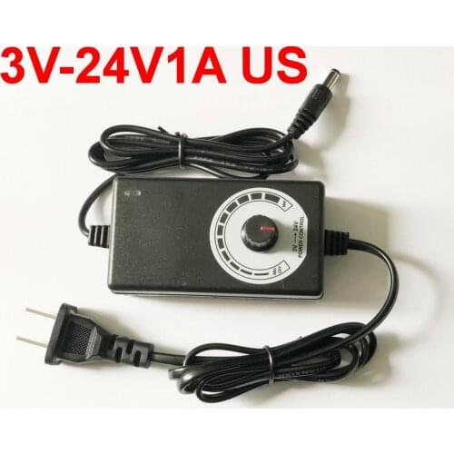 1PCS adjustable ON/OFF adapter DC 3V-24V 1A Adapter of voltage3V/4.5V/5V/6V /9V /13.5V/15V 18 -24V 1A 24W power supply adatper