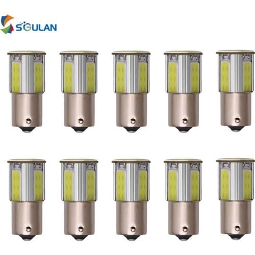 10 pcs 4 Sides COB Led Car Bulbs Red Green Ice Blue 1156 ba15s 1157 bay15d Turn Signal Daytime Running Lights 12V Lamp Wholesale