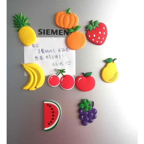 10pc Magnetic Sticker Cute Cartoon Fruits Stereo Fridge Magnets Whiteboard Magnets for Kids Activity Home Decoration