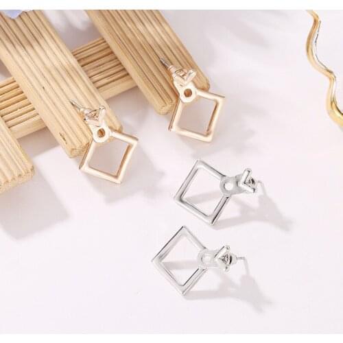 12Pairs/lot Geomrtric Square Stud Earrings for Women Fashion Square Earring Wholesale