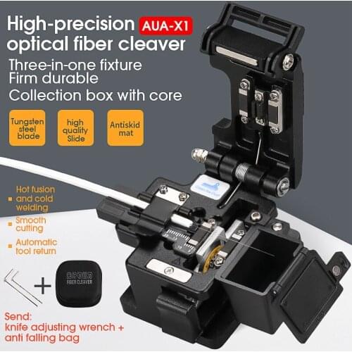 2020 New AUA-X1 High-precision Fiber Cleaver with Waste fiber box, Fiber Optic Cable Cutter, Fiber Fusion Splicer Cutter