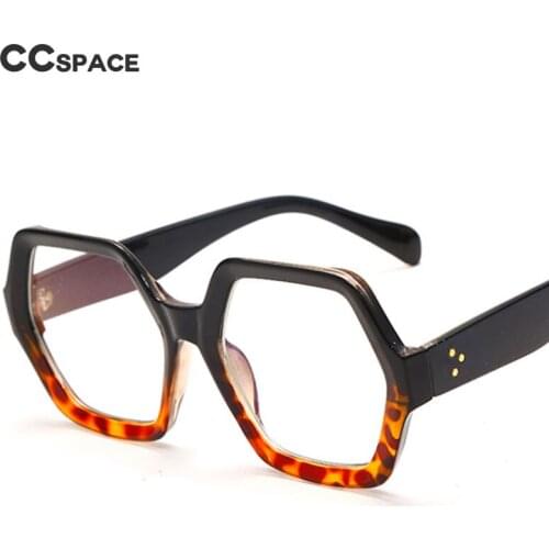 49960 Oversized Polygon Glasses Frames rivet Men Women Fashion Computer Eyeglasses
