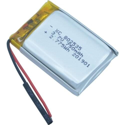 750mAh 3.7V 802535 Lithium Polymer Li-Po Rechargeable Battery For bluetooth speaker MP5 GPS DVD PDA PDA LED Light Li-ion Cell