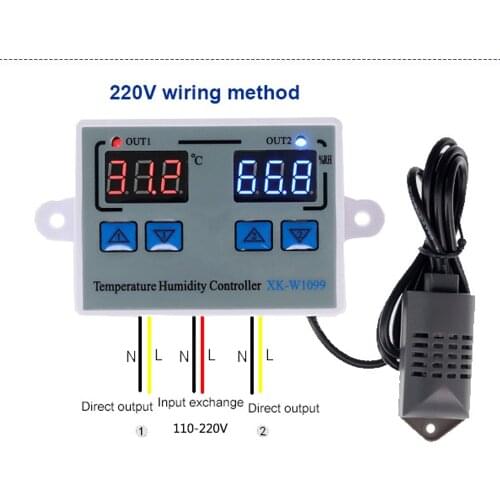 Digital Temperature Humidity Controller Egg Incubator Thermostat Humidity Controller Regulator Heating Cooling Control
