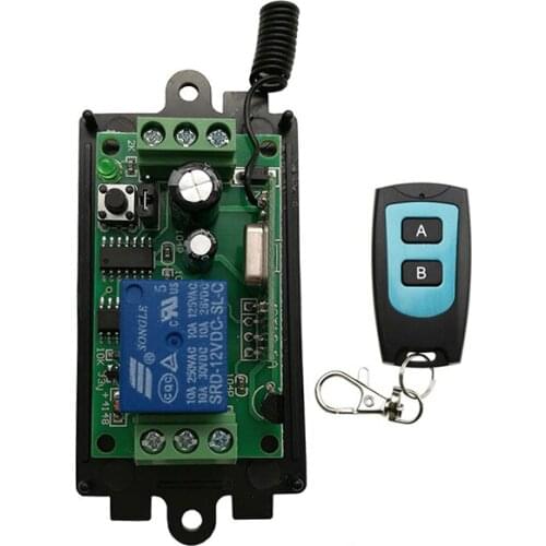 DC 9V 12V 24V 1 CH 1CH Radio Controller RF Wireless Relay Remote Control Switch Transmitter+Receiver Garage Doors /window /lamp