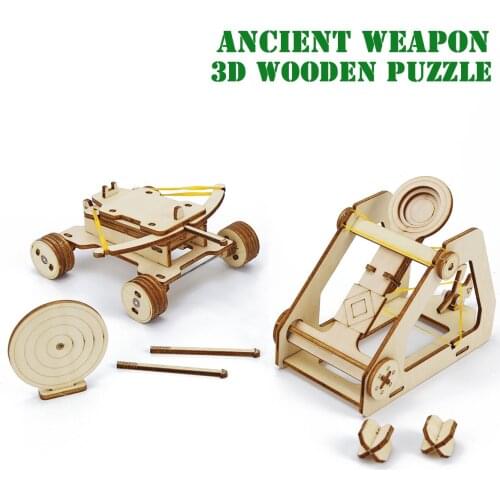 Wooden Catapult Trebuchet And Ballista Toy Kit Mechanical Model Puzzle Game Building Assembly Learning Toy Laser Cutting For Kid
