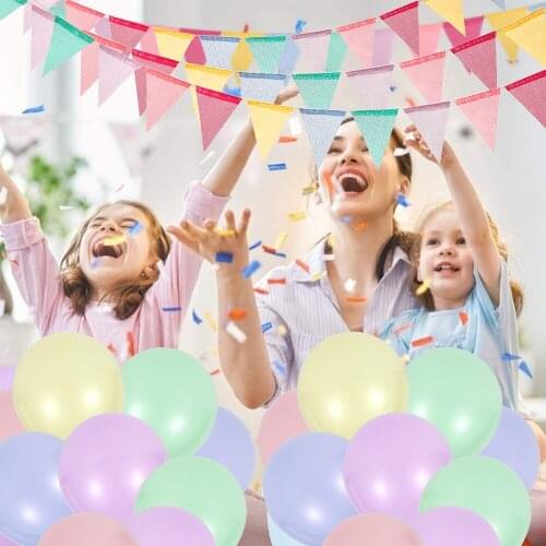 65.6ft Bunting Flag Imitated for Birthday Party Linen Bunting Banner 60pcs Pennants Home Garden Decoration Triangle Flag Garland