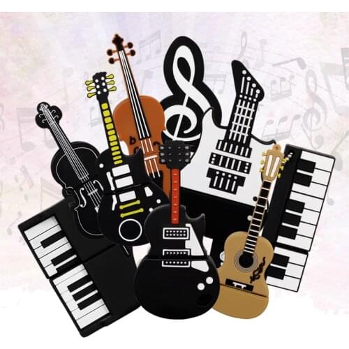 Fashion U disk pendrive cartoon musical guitar pendriver pen drive 16GB 32GB 64GB 128GB usb flash drive Gift
