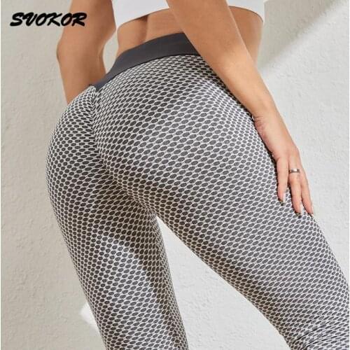 Seamless Yoga Pants Leggings High Waist Sports Pants Women Grid Fitness Legging High Stretch Sportswear Solid Color