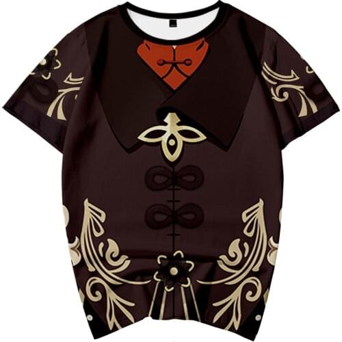 Hot Sale Genshin Impact Hu Tao 3D T Shirt Spring Summer Preppy Style Men/Women Street Clothes T-shirt Japan Kawaii Dress up Retr
