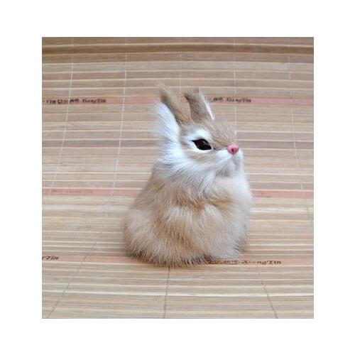 Small simulation yellow rabbit toy polyethylene&furs cute rabbit doll gift about 8x7x12cm 1424