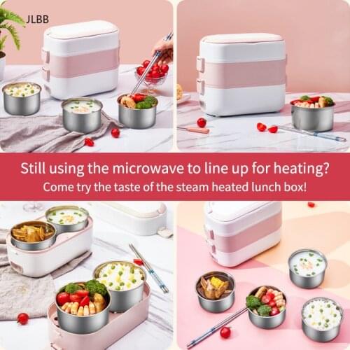 MINI Rice Cooker Thermal Heating Electric Lunch Box 1/2 Layers Portable Food Steamer Cooking Container Meal Lunchbox Warmer