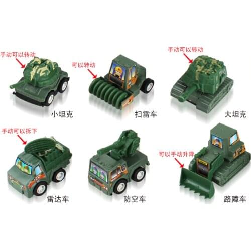 Model Mini Baby Toys Inertia Back Car Military Plastic 5-7 Years Children Educational Cars Vehicles Boys Gifts Funny Toy 6pcs