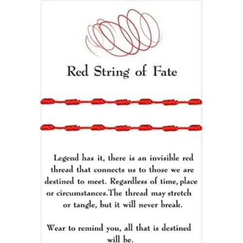 2021 New 2Pcs Good Luck 7 Knots Red String Bracelet With Wish Card Friendship Bracelets
