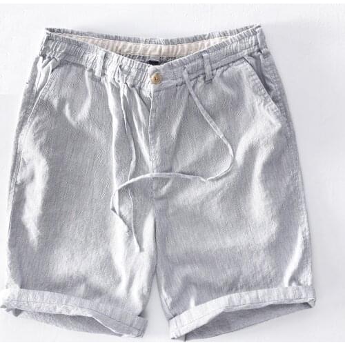 2020 Summer New Sweatpants Drawstring Shorts Garment Jogger 100%Pure Linen Shorts Comfortable Tracksuits Y2959