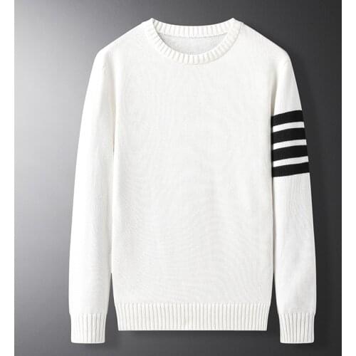 New Sweater Men Cotton Soft Winter Warm Knit Solid Color Clothes O-neck Pullover Tops Males Clothing M-3XL