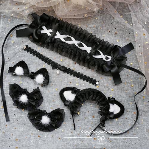 Original Hand-Made Japanese Soft Sister Lolita Hair Accessories Dark Gothic Hair Accessories All-match Lolita Black Small Things