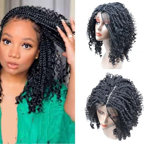 SAMBRAID Synthetic Hair Wig Wigs perruque headband wig Short Curly Synthetic Wigs Braided Twist for Women Extensions