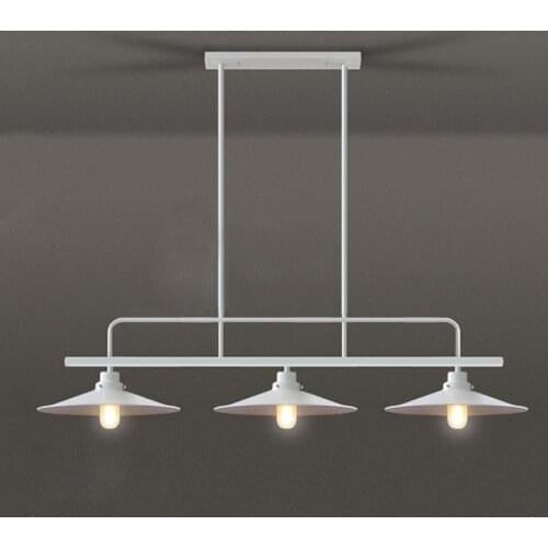 Loft retro industrial dining table pendant lamp three end pot cover bar dining room billiard table iron pendant lamp