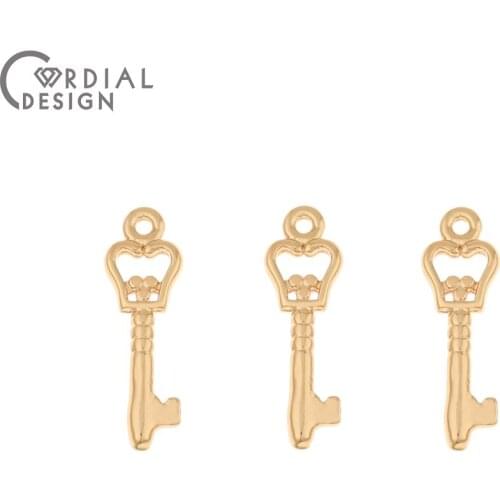 Cordial Design 100Pcs 6*19MM Charms/Copper/Earrings Accessories/Key Shape/Hand Made/DIY Pendant/Jewelry Findings & Components