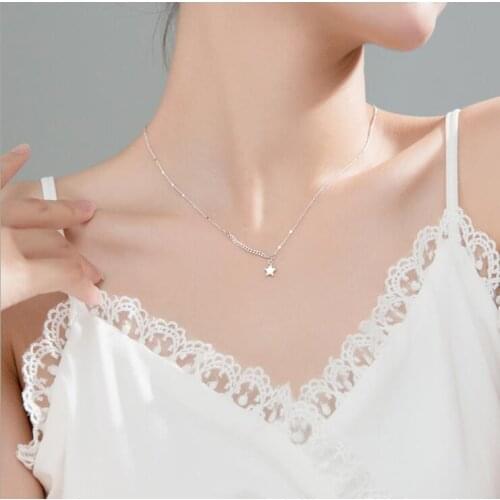 Silver Star Pendant Necklaces 925 Sterling Silver Pendants Necklaces
