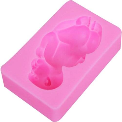 Sophronia S065 Baby Silicone Candle Mold Resin Clay Soap Molds Baby Party Fondant Cake Decorating Tools Chocolate 10.5*6.5*2.7CM