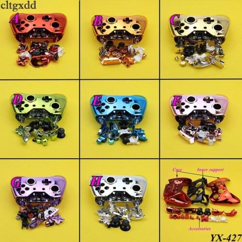 Cltgxdd Color Plating Replacement Chrome Full Housing Shell Kit Case Whole Button Replacement for Xbox One Wireless Controller