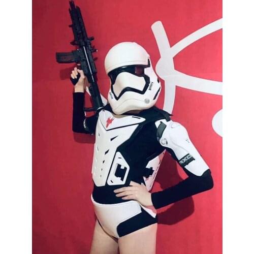 Soldier sexy costume Sexy Female white armor playground parade club stage show dance wear