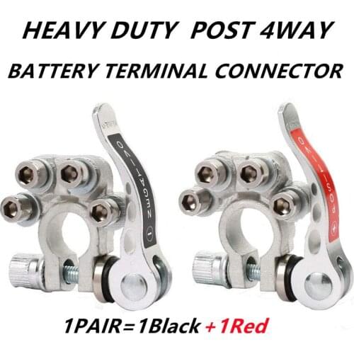 A Pair Battery Terminal Connector Tin Plated Brass Battery Connector Battery Connection Clip Automobile Battery Pile Heads