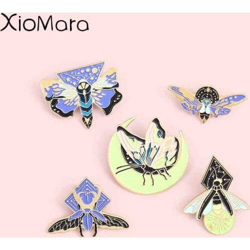 Luminous Enamel Pins Fashion Simulated Fireflies Brooches Lapel Badges Wholesale Pin Jewelry Gifts for Friends