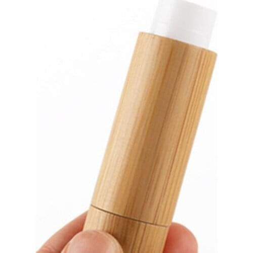 1Pc Nature Bamboo Empty Lipstick Tube DIY Container Lip Balm Tubes Creative wood Lipstick Replacement Tubes
