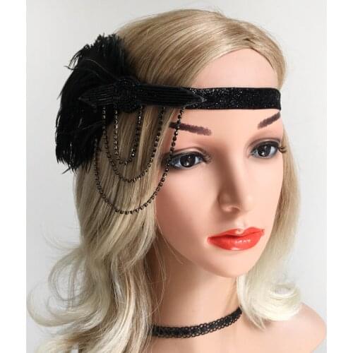 Womens Vintage Crystal Beaded Headband Carnival Headpiece Hair Accessories