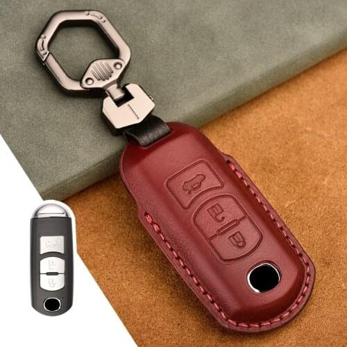 1Pcs Genuine Leather Car Key Cover Case For Mazda 2 3 6 Atenza Axela CX-5 CX5 CX 5 CX-7 CX-9 2015 2016 2017 2018 Smart key