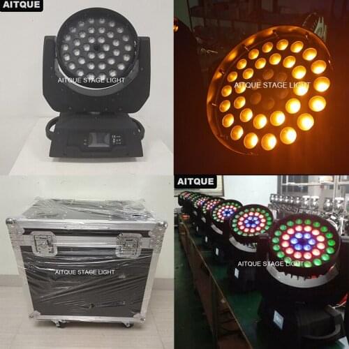 10lights+Case)Dmx light music lyre led wash moving head 36x18 led dmx moving head dj stage moving head light rgbwauv