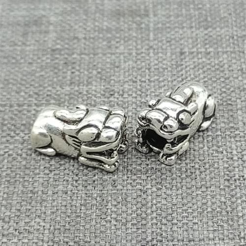 2 Pieces of 925 Sterling Silver Pixiu Pi Xiu Kylin Beads for Bracelet Necklace