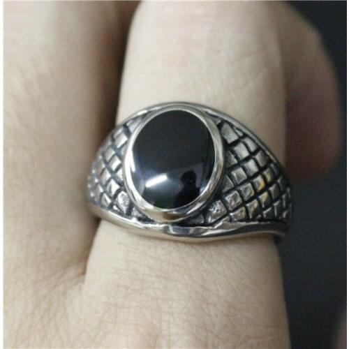 2016 Popular Black Epoxy Noble Ring 316L Stainless Steel Jewelry Cool Fashion The King Ring